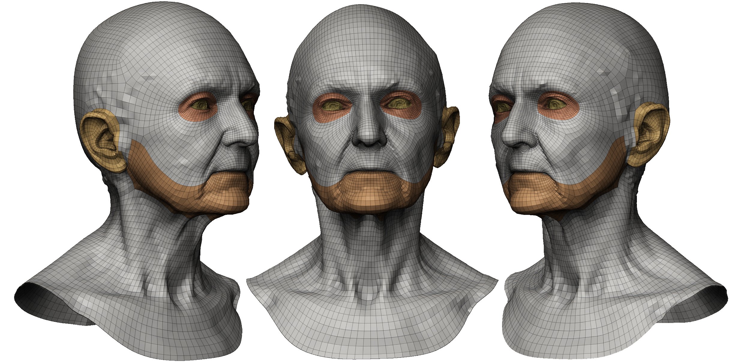 Download Face topology model with UV maps